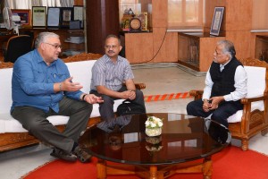 Fred Raab, Head LIGO Hanford and Tarun Souradeep, IUCAA met with the hon'ble ViceChancellor, Prof. Pandit Vidyasagar